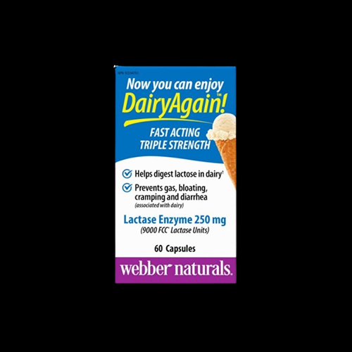 Webber Naturals Lactase Enzyme 250mg