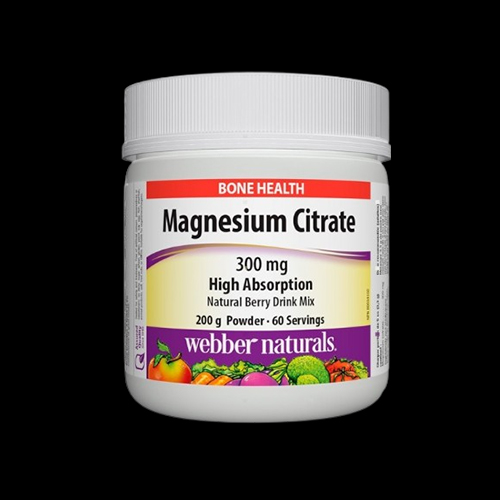 Webber Naturals Magnesium Citrate Powder 300mg High Absorption