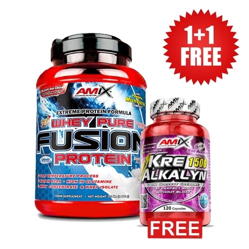 Amix Nutrition 1+1 FREE AMIX Whey Pure Fusion 1000 g + Kre-Alkalyn 120 caps