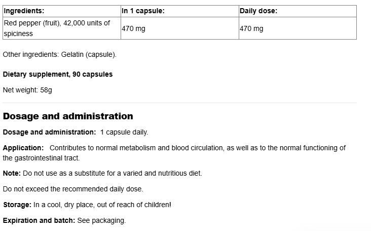 Natural Factors Cayenne 420 mg-factsheets