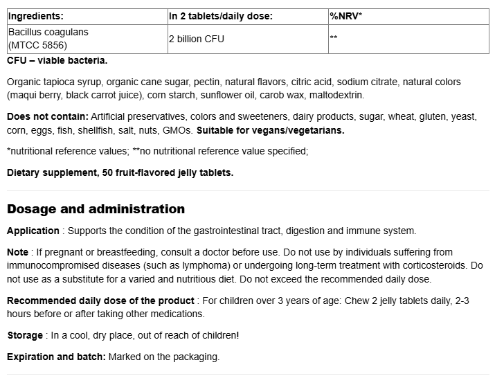 Natural Factors Probiotic 1 Billion for Kids-factsheets