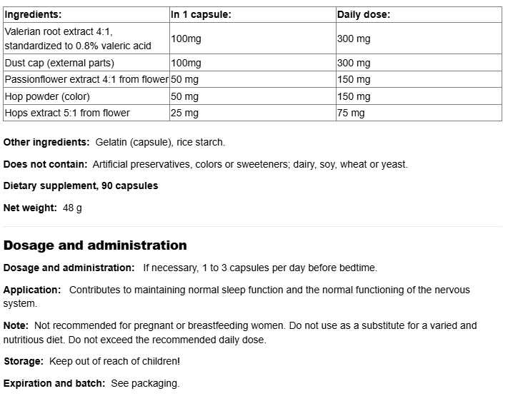 Natural Factors Sleep Relax Formula-factsheets