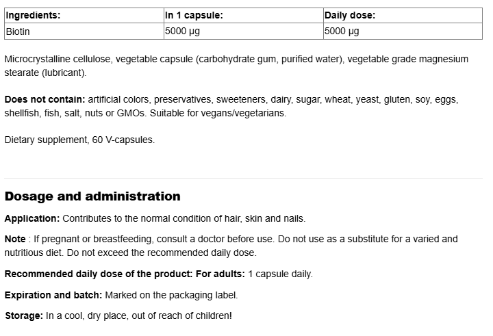Webber Naturals Biotin 5000 mcg-factsheets