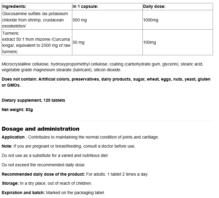 Webber Naturals Glucosamine Sulfate Turmeric-factsheets