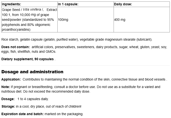 Webber Naturals Grape Seed 100mg-factsheets