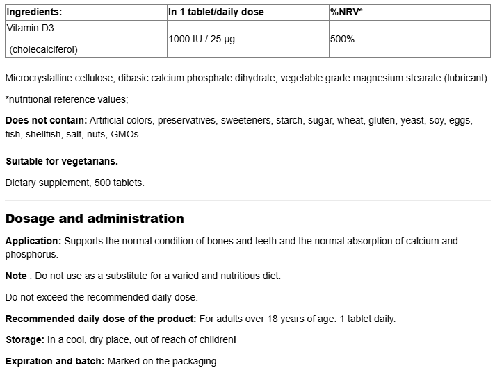 Webber Naturals Vitamin D3 1000 IU-factsheets