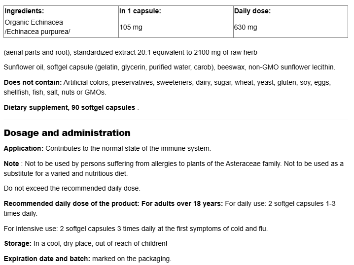 Webber Naturals Echinacea 2100 mg Triple Standardized-factsheets