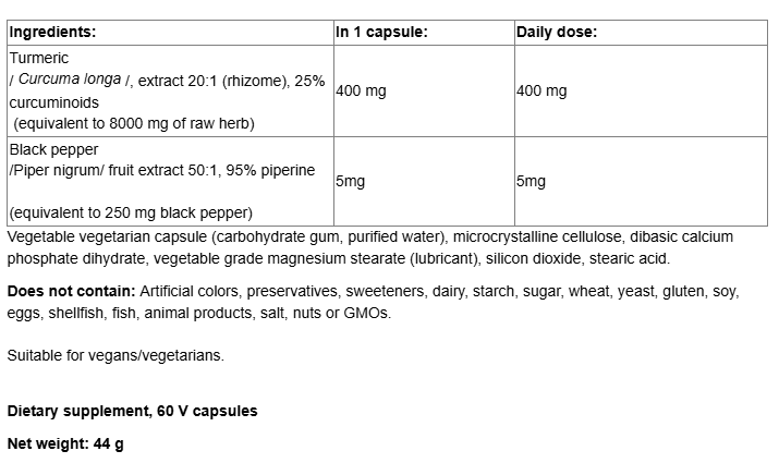 Webber Naturals Turmeric Curcumin with Black Pepper High Absorption 8000 mg-factsheets