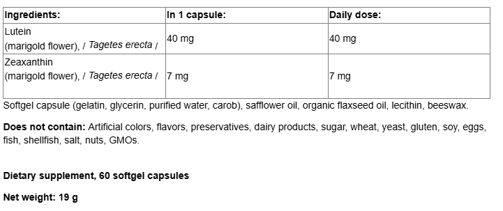 Webber Naturals Lutein 40mg with Zeaxanthin Maximum Strength-factsheets