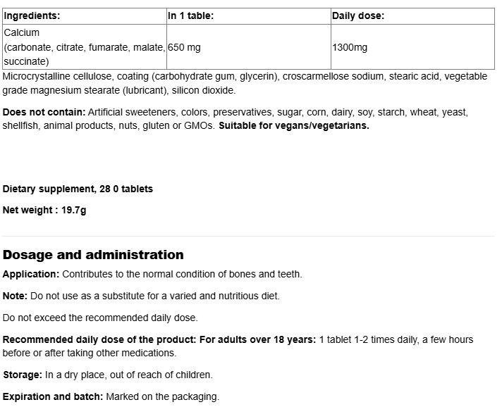 Webber Naturals Ultra Calcium 650mg Enhanced Absorption-factsheets