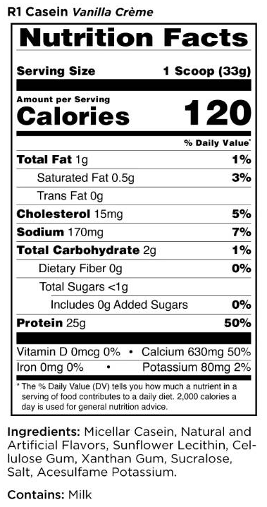 Rule One Casein | Premium Micellar Casein-factsheets