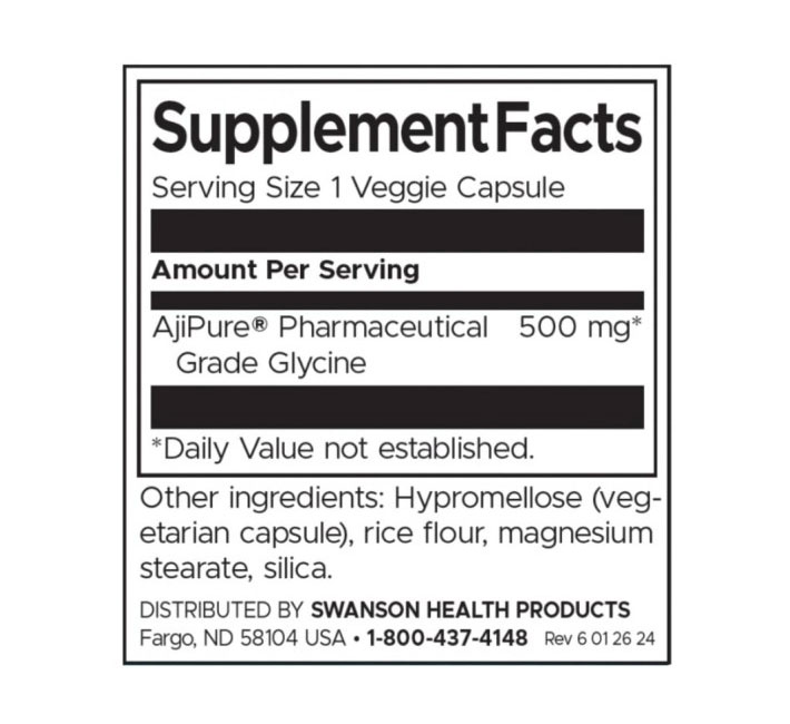 Swanson Glycine 500mg-factsheets