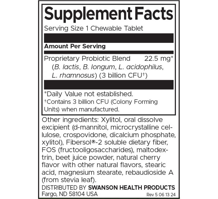 Swanson Probiotic For Kids-factsheets