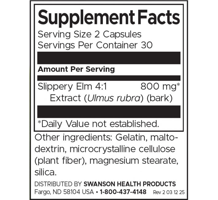 Swanson Slippery Elm Bark-factsheets
