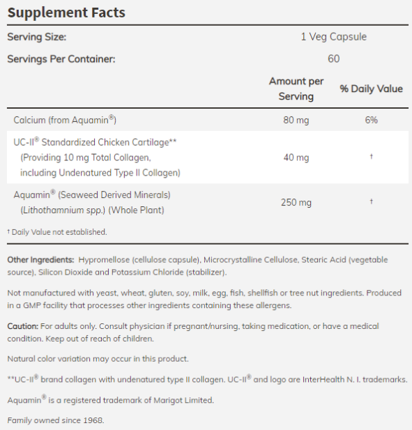 NOW UC-II Type II Collagen 40 mg-factsheets