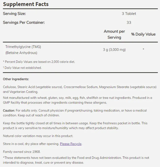 NOW TMG 1000 mg-factsheets