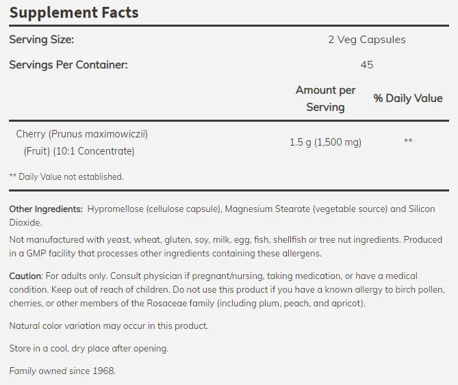 NOW Black Cherry Fruit 750mg-factsheets