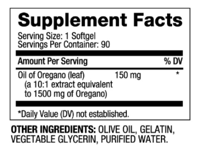 Biovea Oil Of Oregano 150mg-factsheets