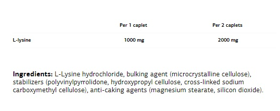 VPLaB L-Lysine 1000mg-factsheets