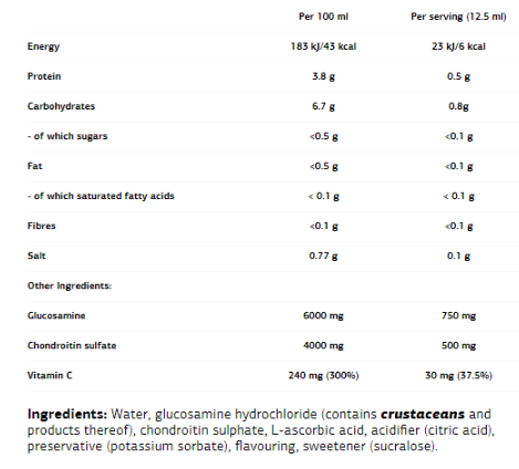 VPLaB Liquid Joint Formula - Joint Complex 500 ml-factsheets