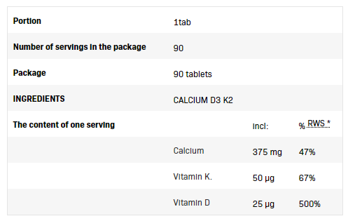SFD Calcium D3 K2-factsheets