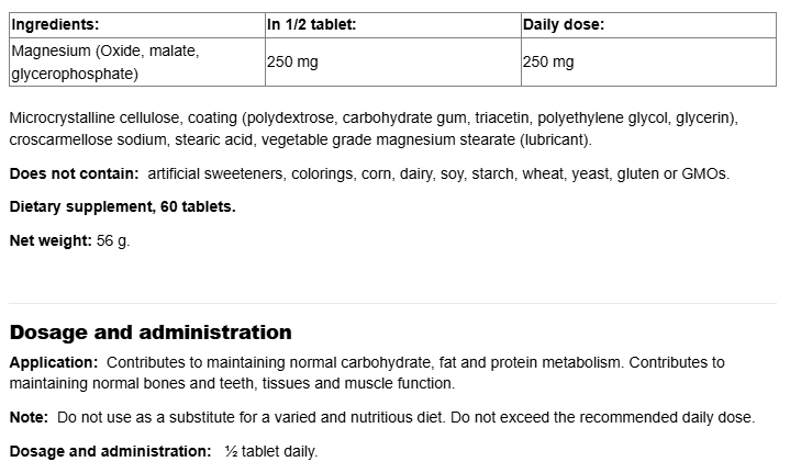 Webber Naturals Magnesium 500mg-factsheets