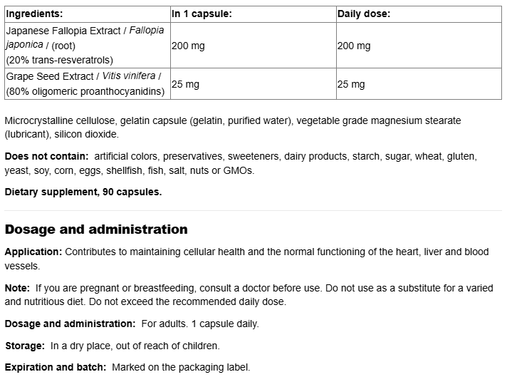 Webber Naturals Resveratrol with Grape Seed Extract 200/25mg-factsheets