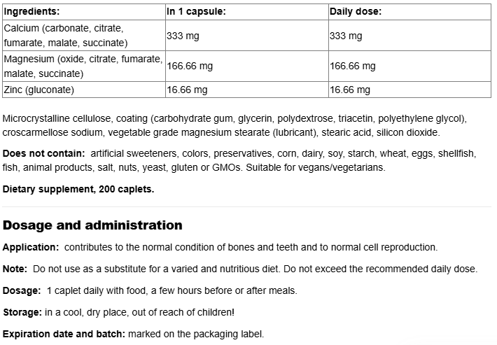 Webber Naturals Calcium Magnesium Zinc-factsheets