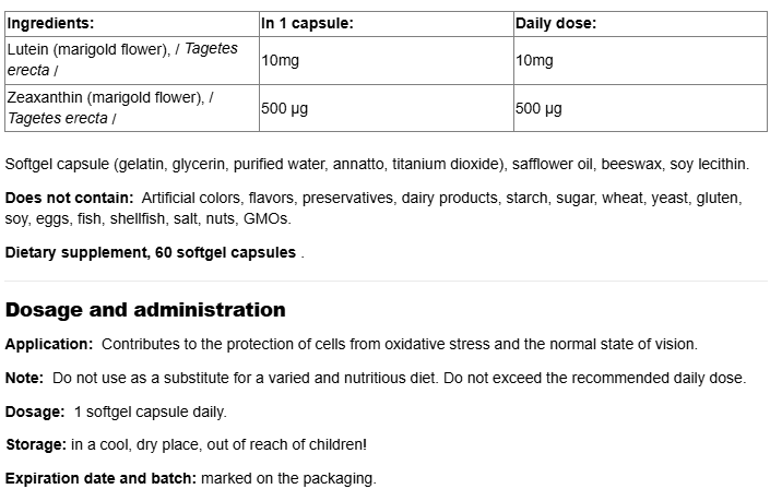 Webber Naturals Lutein with Zeaxanthin 10 mg-factsheets