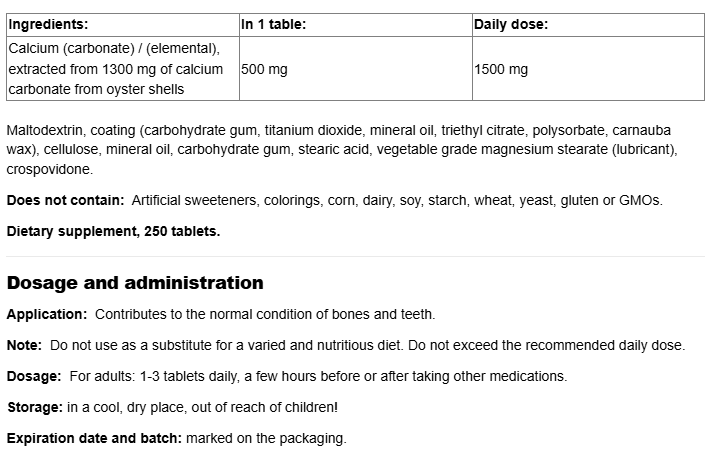 Webber Naturals Calcium Carbonate-factsheets
