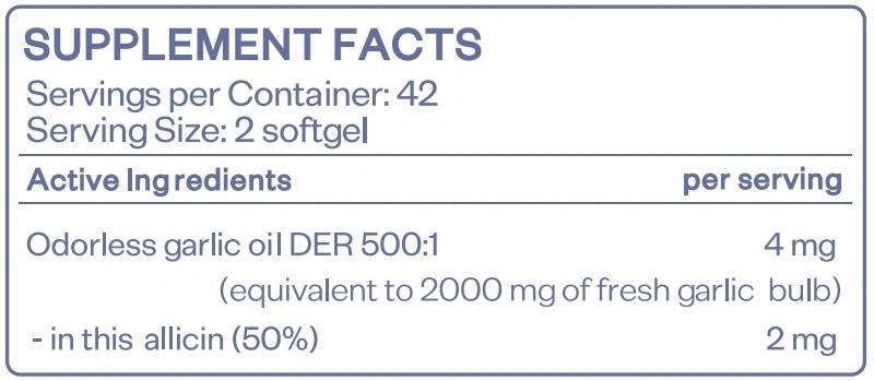 HS Labs GARLIC Odorless - 90 caps-factsheets