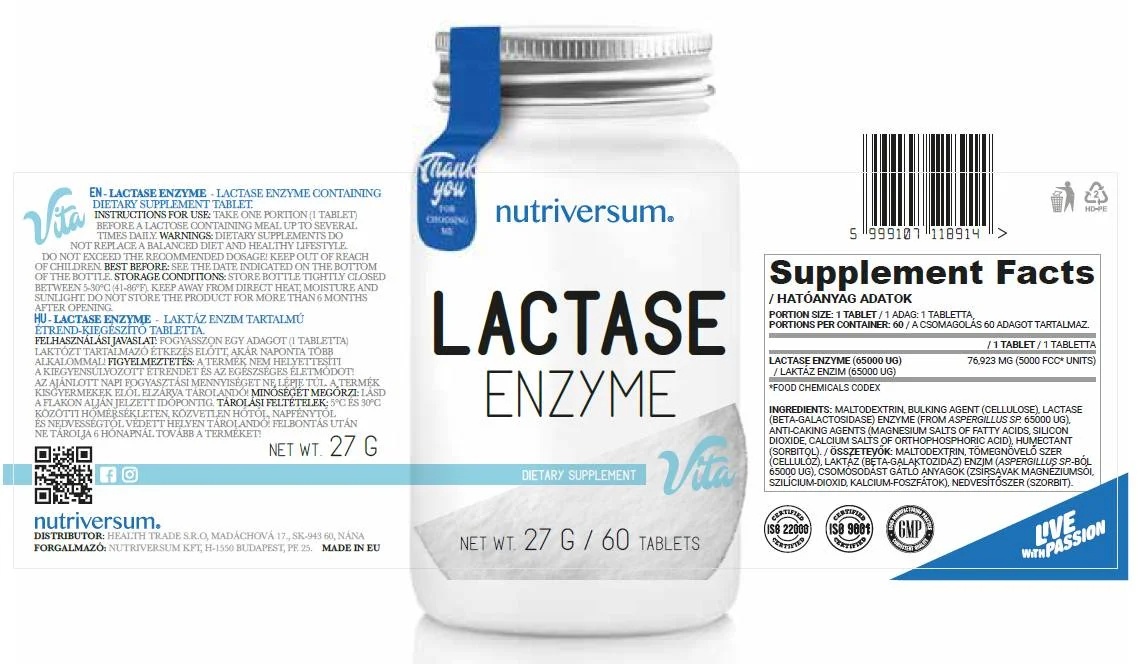 Nutriversum Lactase Enzyme-factsheets