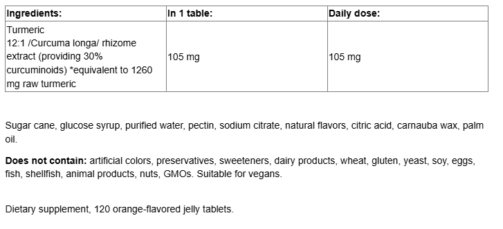 Webber Naturals Turmeric Curcumin 1260mg Gummies-factsheets