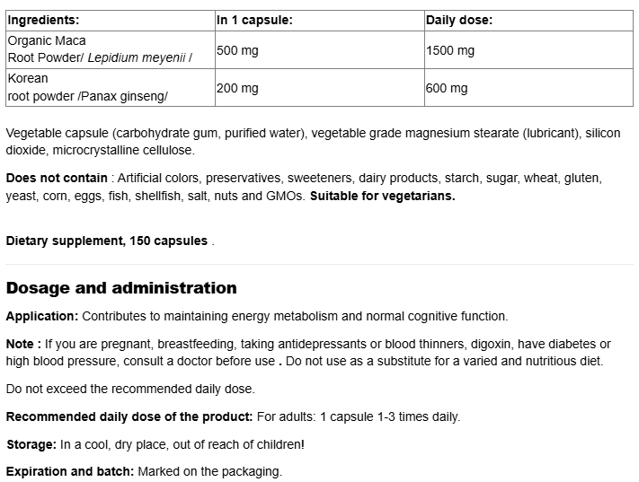 Webber Naturals MACA + Korean Ginseng-factsheets