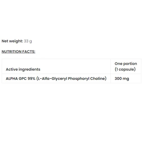 ALPHA GPC 60 VEGE CAPSULES-factsheets