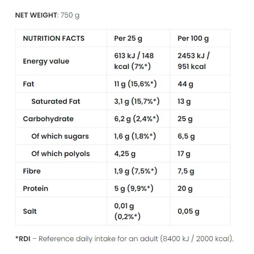 Cream Chocolate Peanut Crunch 750g-factsheets