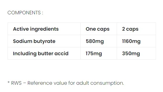 SODIUM BUTYRATE 100 caps-factsheets