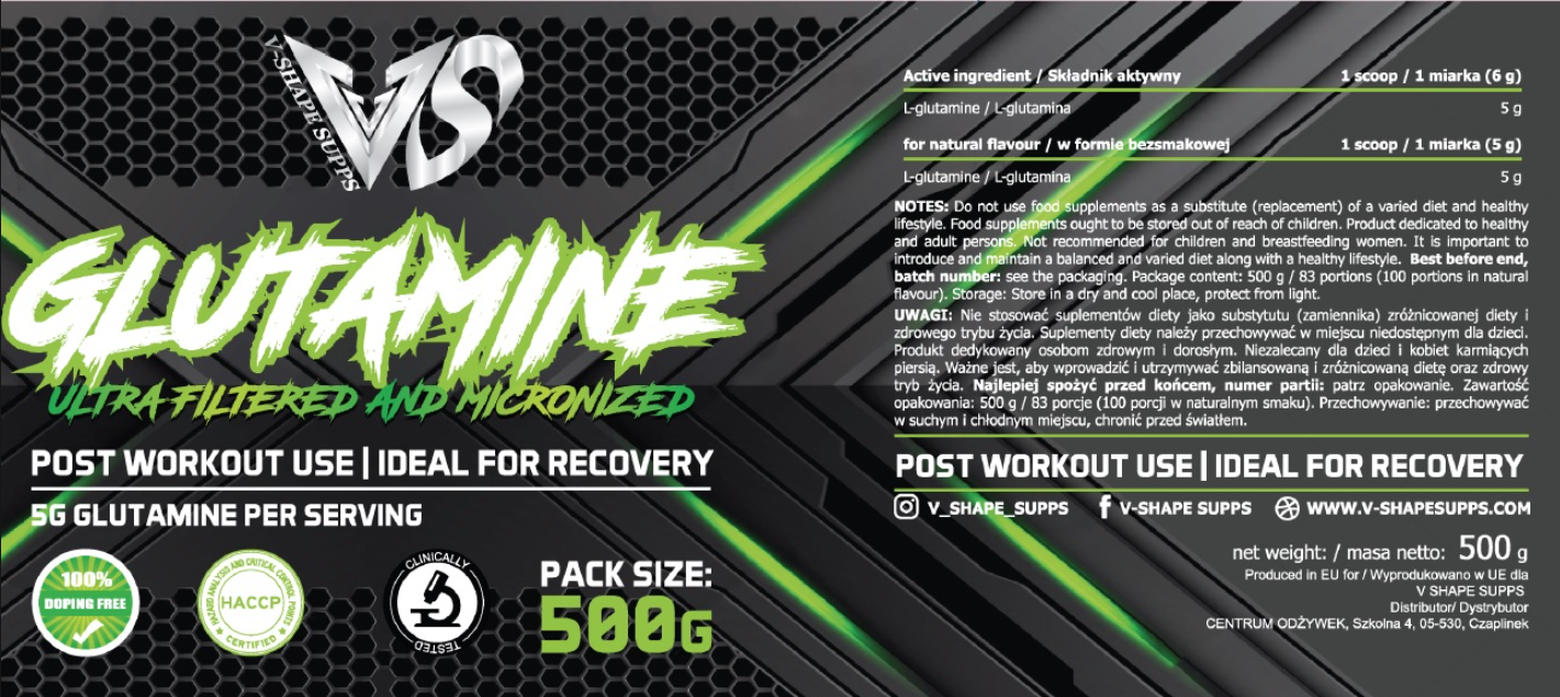 V-SHAPE SUPPS L-Glutamine MICRONIZED ULTRA-FILTERED-factsheets