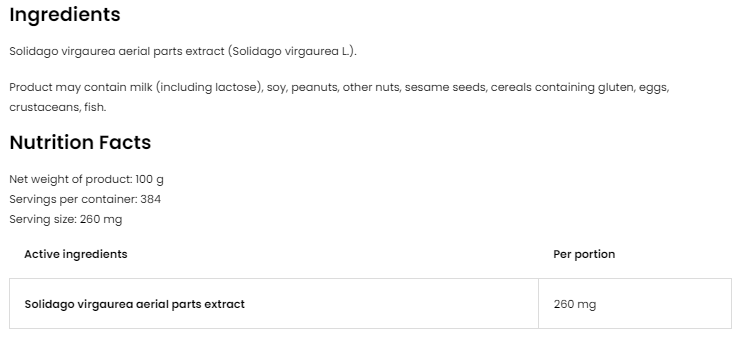OstroVit Solidago Extract Powder-factsheets