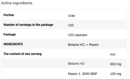AllNutrition Betaine Hcl 650 mg + Pepsin-factsheets