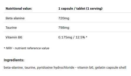 Allnutrition Beta Alanine Caps-factsheets