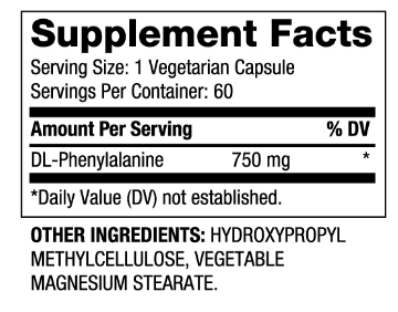 Biovea DLPA - DL-Phenylalanine 750mg-factsheets