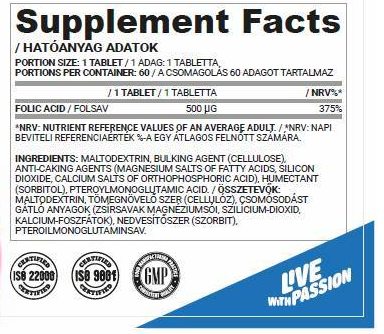 Nutriversum Folic Acid 500 mcg-factsheets