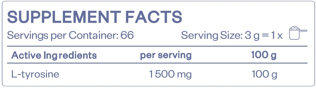 HS Labs Tyrosine Powder 210 g-factsheets