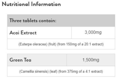 Holland And Barrett Acai Berry 1500 mg | with Green Tea-factsheets