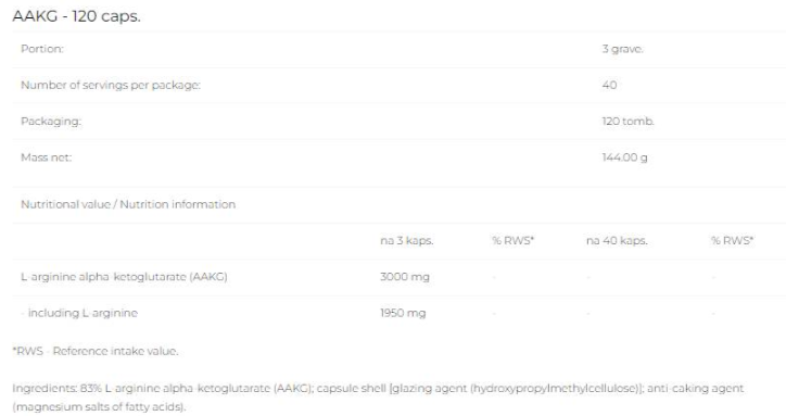 6PAK Nutrition AAKG Caps 1000 mg-factsheets