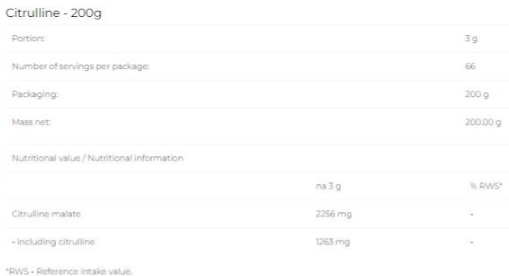 6PAK Nutrition Citrulline Powder-factsheets