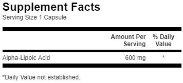 Swanson ALA - Alpha Lipoic Acid 600 mg-factsheets