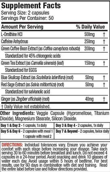 Muscletech Hydroxycut Hardcore Next Gen 100 capsules-factsheets