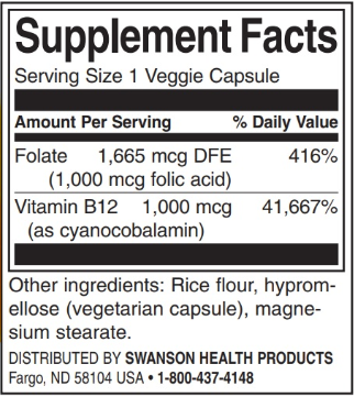 Swanson Folic Acid & B12-factsheets